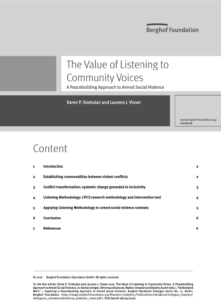The Value of Listening to Community Voices: A Peacebuilding Approach to Armed Social Violence