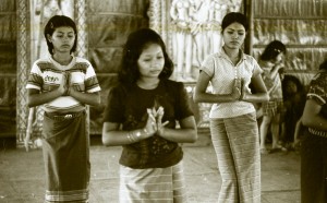 Learning the traditional Khmer Blessing dance in the refugee camps (Hostetter, 1980)